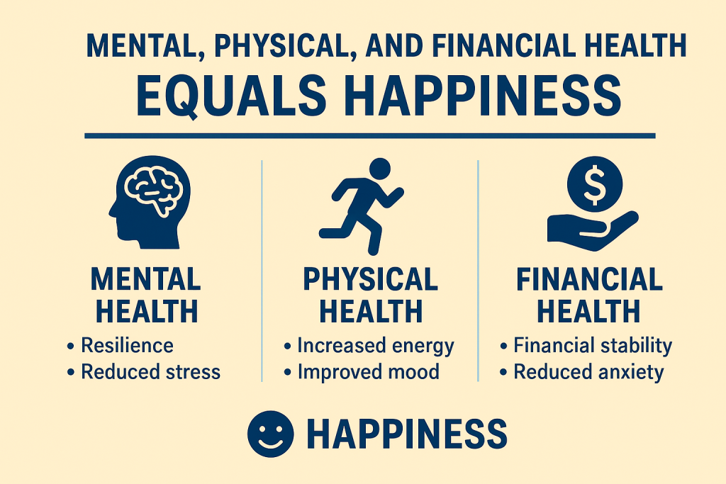 mental, physical, financial health equal happiness